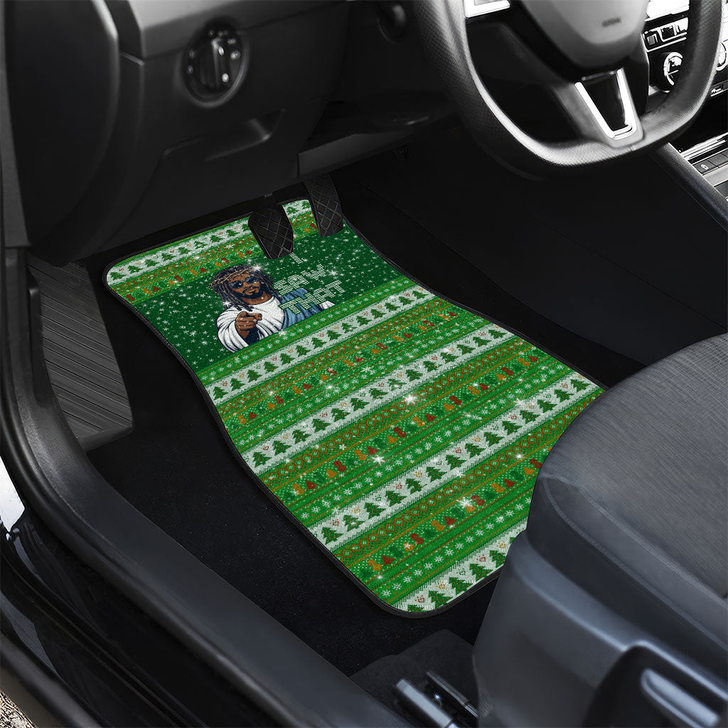 Black Jesus Merry Christmas Car Mats Santa Claus Africa - Religious Faith Holiday