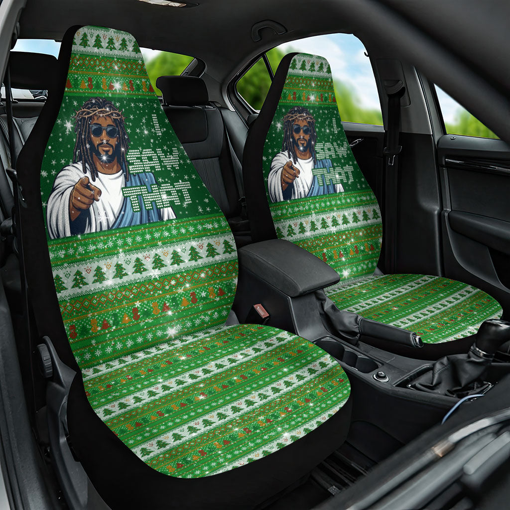 Black Jesus Merry Christmas Car Seat Cover Santa Claus Africa - Religious Faith Holiday