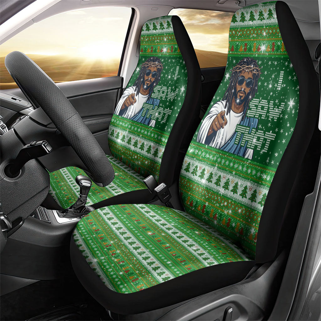 Black Jesus Merry Christmas Car Seat Cover Santa Claus Africa - Religious Faith Holiday