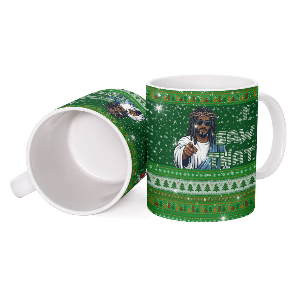 Black Jesus Merry Christmas Ceramic Mug Santa Claus Africa - Religious Faith Holiday
