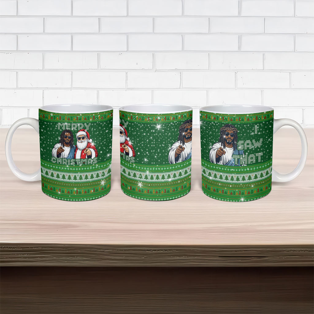 Black Jesus Merry Christmas Ceramic Mug Santa Claus Africa - Religious Faith Holiday