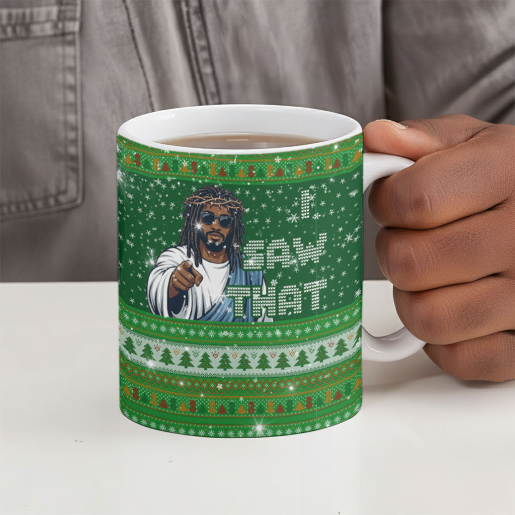 Black Jesus Merry Christmas Ceramic Mug Santa Claus Africa - Religious Faith Holiday