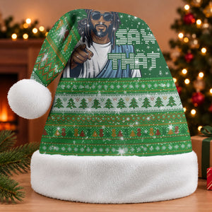Black Jesus Merry Christmas Santa Hat Santa Claus Africa - Religious Faith Holiday