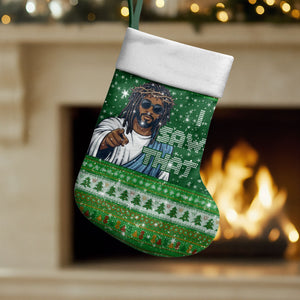 Black Jesus Merry Christmas Stocking Santa Claus Africa - Religious Faith Holiday