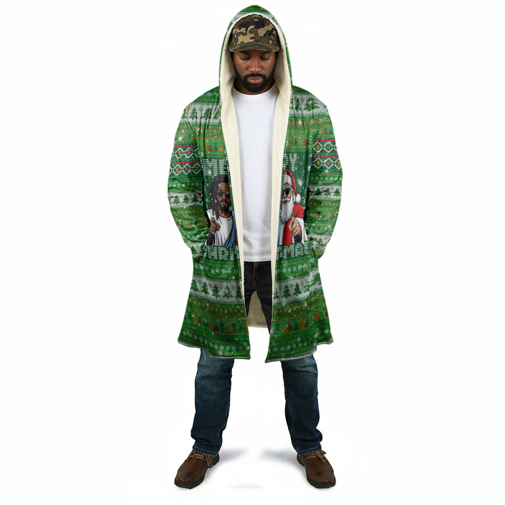 Black Jesus Merry Christmas Cloak Santa Claus Africa - Religious Faith Holiday