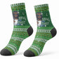 Black Jesus Merry Christmas Crew Socks Santa Claus Africa - Religious Faith Holiday