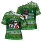 Black Jesus Merry Christmas Cross Shoulder Shirt Santa Claus Africa - Religious Faith Holiday