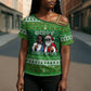 Black Jesus Merry Christmas Cross Shoulder Shirt Santa Claus Africa - Religious Faith Holiday