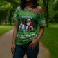 Black Jesus Merry Christmas Cross Shoulder Shirt Santa Claus Africa - Religious Faith Holiday