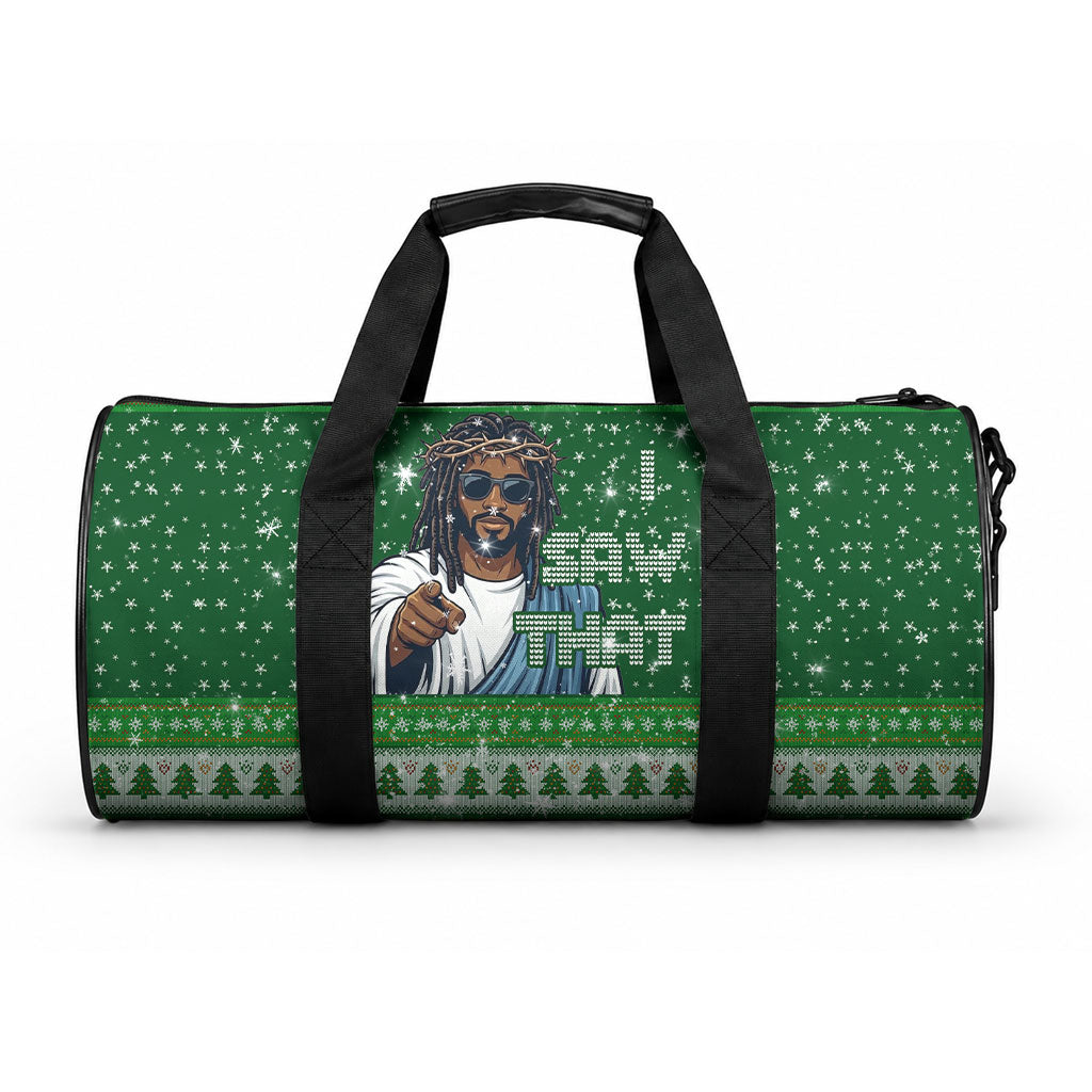 Black Jesus Merry Christmas Duffle Bag Santa Claus Africa - Religious Faith Holiday