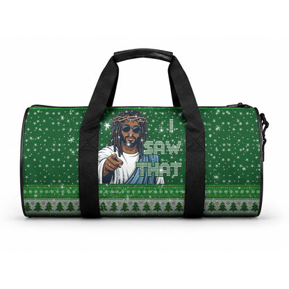 Black Jesus Merry Christmas Duffle Bag Santa Claus Africa - Religious Faith Holiday