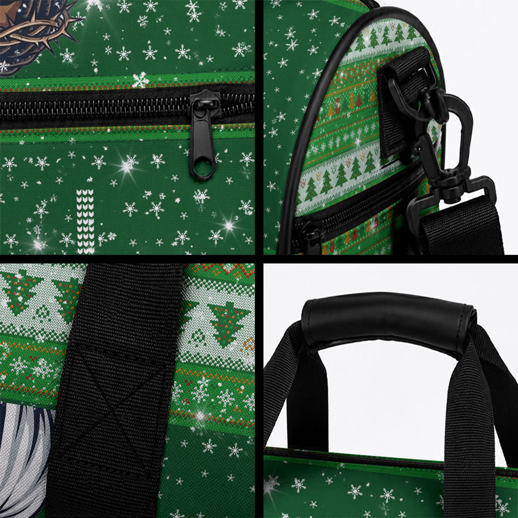 Black Jesus Merry Christmas Duffle Bag Santa Claus Africa - Religious Faith Holiday