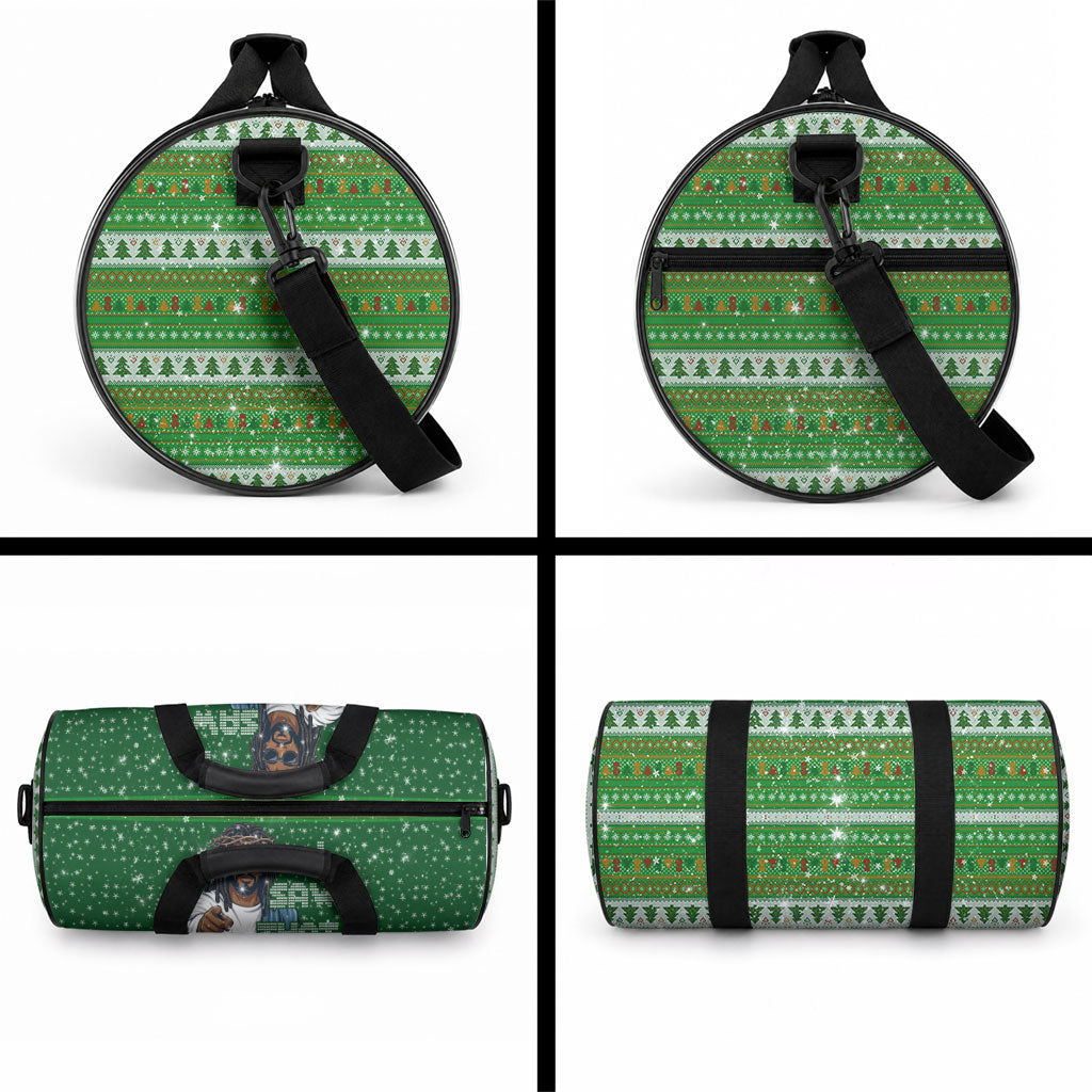 Black Jesus Merry Christmas Duffle Bag Santa Claus Africa - Religious Faith Holiday