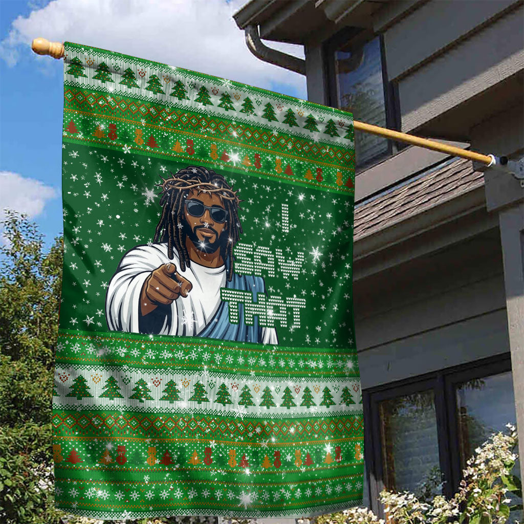 Black Jesus Merry Christmas Garden Flag Santa Claus Africa - Religious Faith Holiday