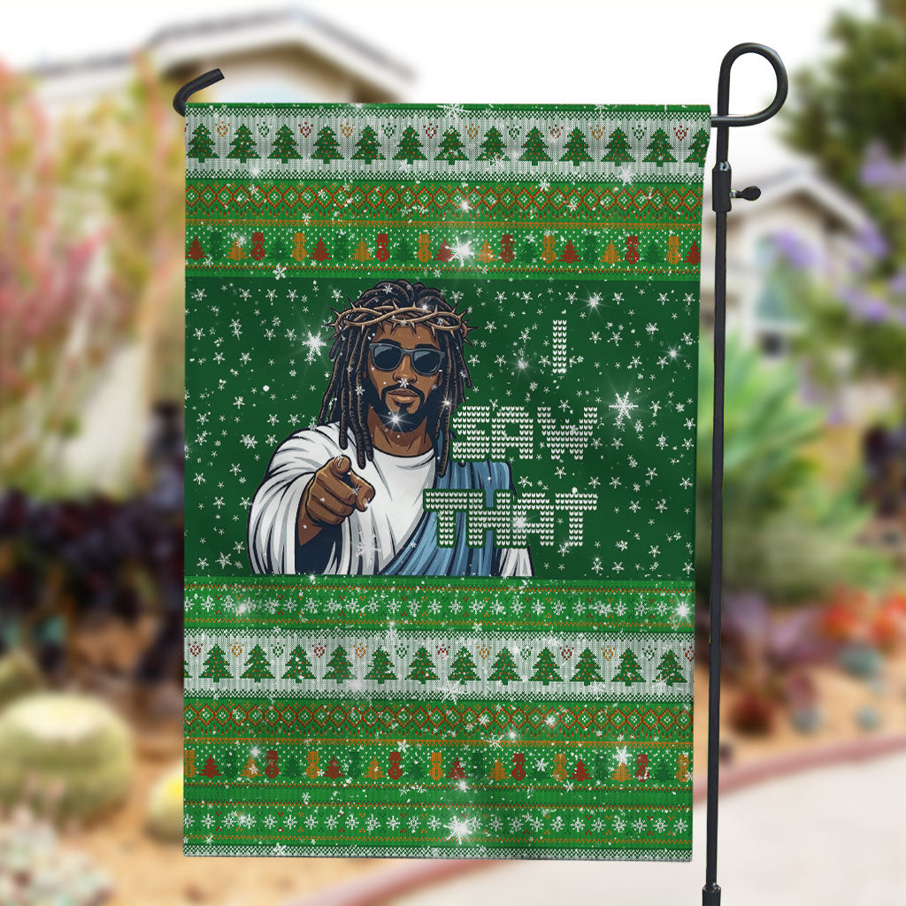 Black Jesus Merry Christmas Garden Flag Santa Claus Africa - Religious Faith Holiday