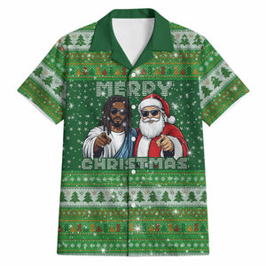 Black Jesus Merry Christmas Hawaiian Shirt Santa Claus Africa - Religious Faith Holiday