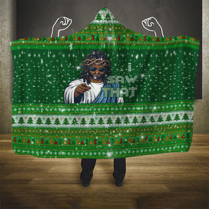 Black Jesus Merry Christmas Hooded Blanket Santa Claus Africa - Religious Faith Holiday