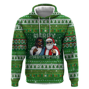 Black Jesus Merry Christmas Hoodie Santa Claus Africa - Religious Faith Holiday