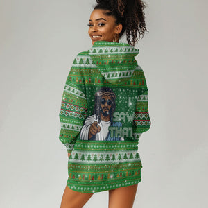 Black Jesus Merry Christmas Hoodie Dress Santa Claus Africa - Religious Faith Holiday