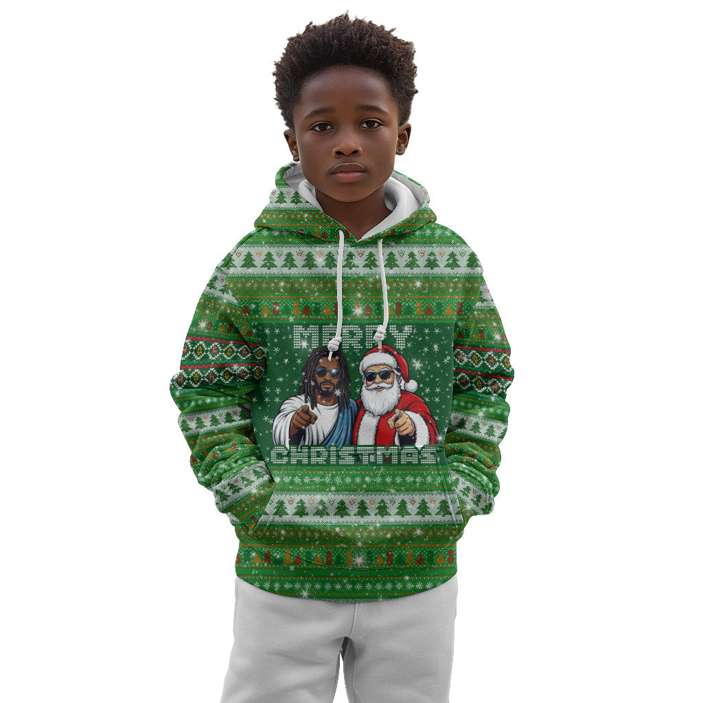 Black Jesus Merry Christmas Kid Hoodie Santa Claus Africa - Religious Faith Holiday