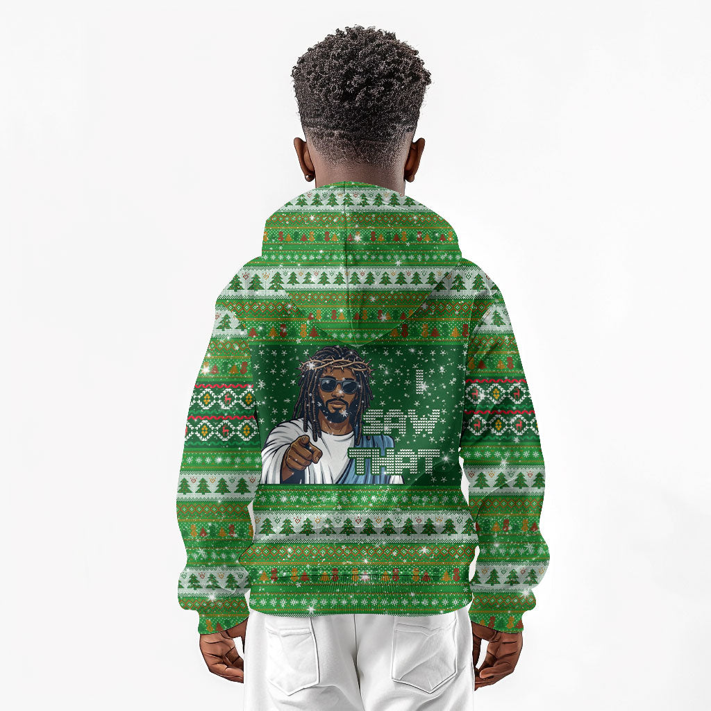 Black Jesus Merry Christmas Kid Hoodie Santa Claus Africa - Religious Faith Holiday