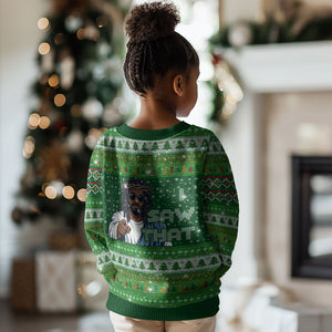 Black Jesus Merry Christmas Kid Ugly Christmas Sweater Santa Claus Africa - Religious Faith Holiday