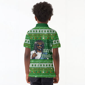 Black Jesus Merry Christmas Kid Polo Shirt Santa Claus Africa - Religious Faith Holiday