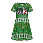 Black Jesus Merry Christmas Kid Short Sleeve Dress Santa Claus Africa - Religious Faith Holiday