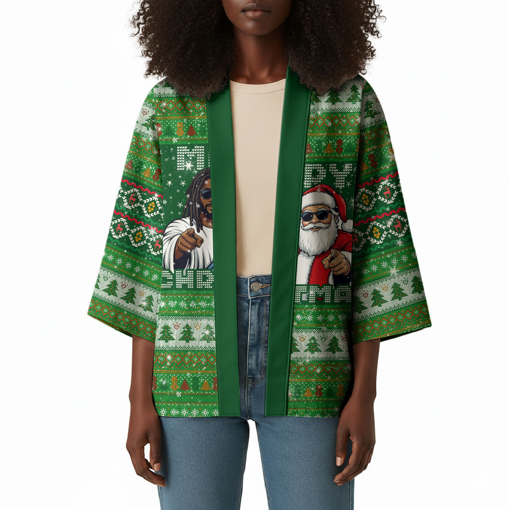 Black Jesus Merry Christmas Kimono Santa Claus Africa - Religious Faith Holiday