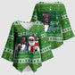 Black Jesus Merry Christmas Kimono Sleeve Blouse Santa Claus Africa - Religious Faith Holiday