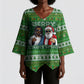 Black Jesus Merry Christmas Kimono Sleeve Blouse Santa Claus Africa - Religious Faith Holiday