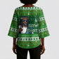 Black Jesus Merry Christmas Kimono Sleeve Blouse Santa Claus Africa - Religious Faith Holiday
