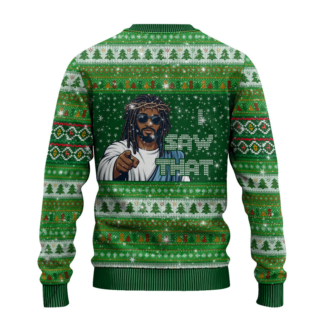 Black Jesus Merry Christmas Ugly Christmas Sweater Santa Claus Africa - Religious Faith Holiday