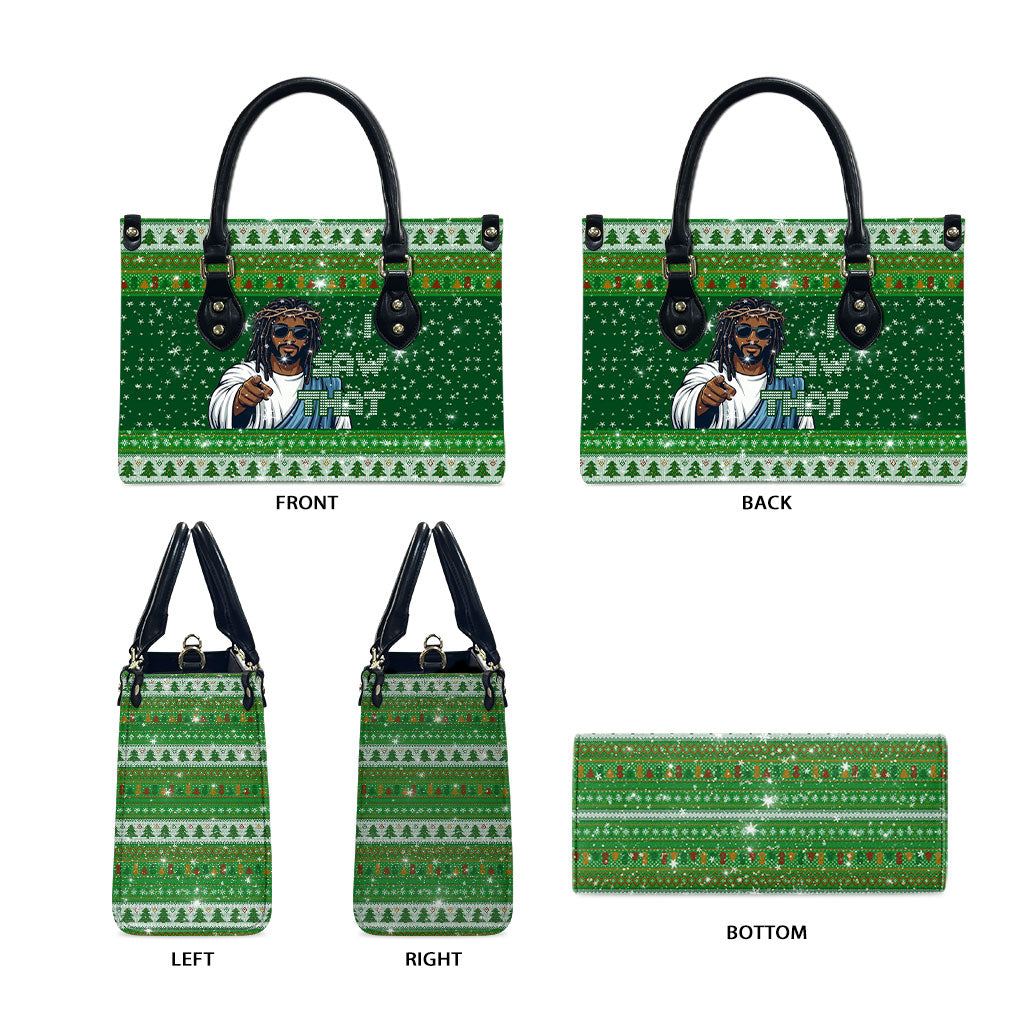 Black Jesus Merry Christmas Leather Bag Santa Claus Africa - Religious Faith Holiday