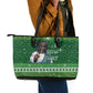 Black Jesus Merry Christmas Leather Tote Bag Santa Claus Africa - Religious Faith Holiday