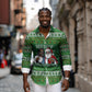 Black Jesus Merry Christmas Long Sleeve Button Shirt Santa Claus Africa - Religious Faith Holiday
