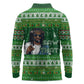 Black Jesus Merry Christmas Long Sleeve Polo Shirt Santa Claus Africa - Religious Faith Holiday