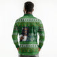 Black Jesus Merry Christmas Long Sleeve Polo Shirt Santa Claus Africa - Religious Faith Holiday