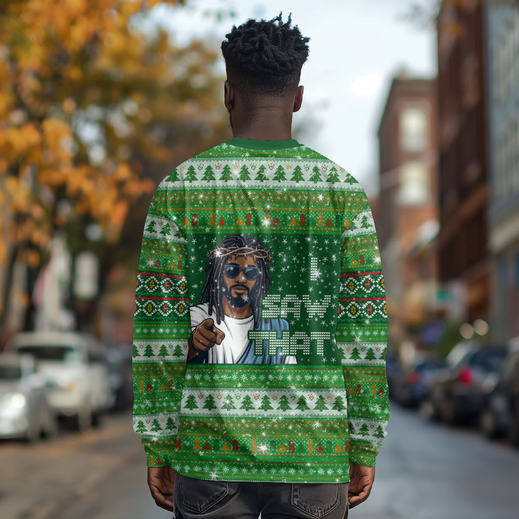 Black Jesus Merry Christmas Long Sleeve Shirt Santa Claus Africa - Religious Faith Holiday