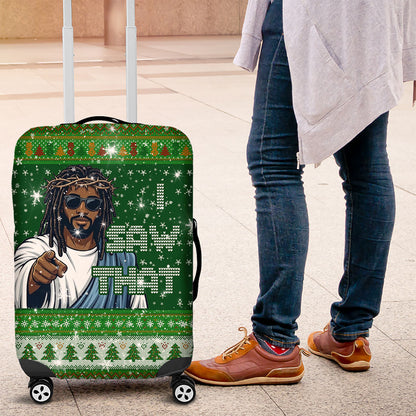 Black Jesus Merry Christmas Luggage Cover Santa Claus Africa - Religious Faith Holiday