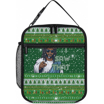 Black Jesus Merry Christmas Lunch Bag Santa Claus Africa - Religious Faith Holiday