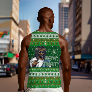 Black Jesus Merry Christmas Men Tank Top Santa Claus Africa - Religious Faith Holiday