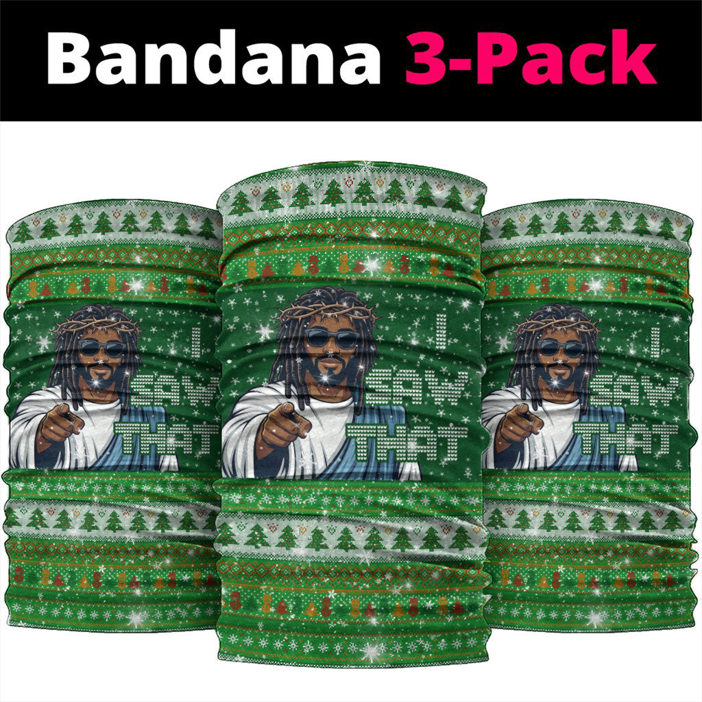 Black Jesus Merry Christmas Neck Gaiter Santa Claus Africa - Religious Faith Holiday