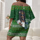 Black Jesus Merry Christmas Off Shoulder Short Dress Santa Claus Africa - Religious Faith Holiday