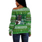 Black Jesus Merry Christmas Off Shoulder Sweater Santa Claus Africa - Religious Faith Holiday