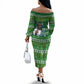 Black Jesus Merry Christmas Off The Shoulder Long Sleeve Dress Santa Claus Africa - Religious Faith Holiday