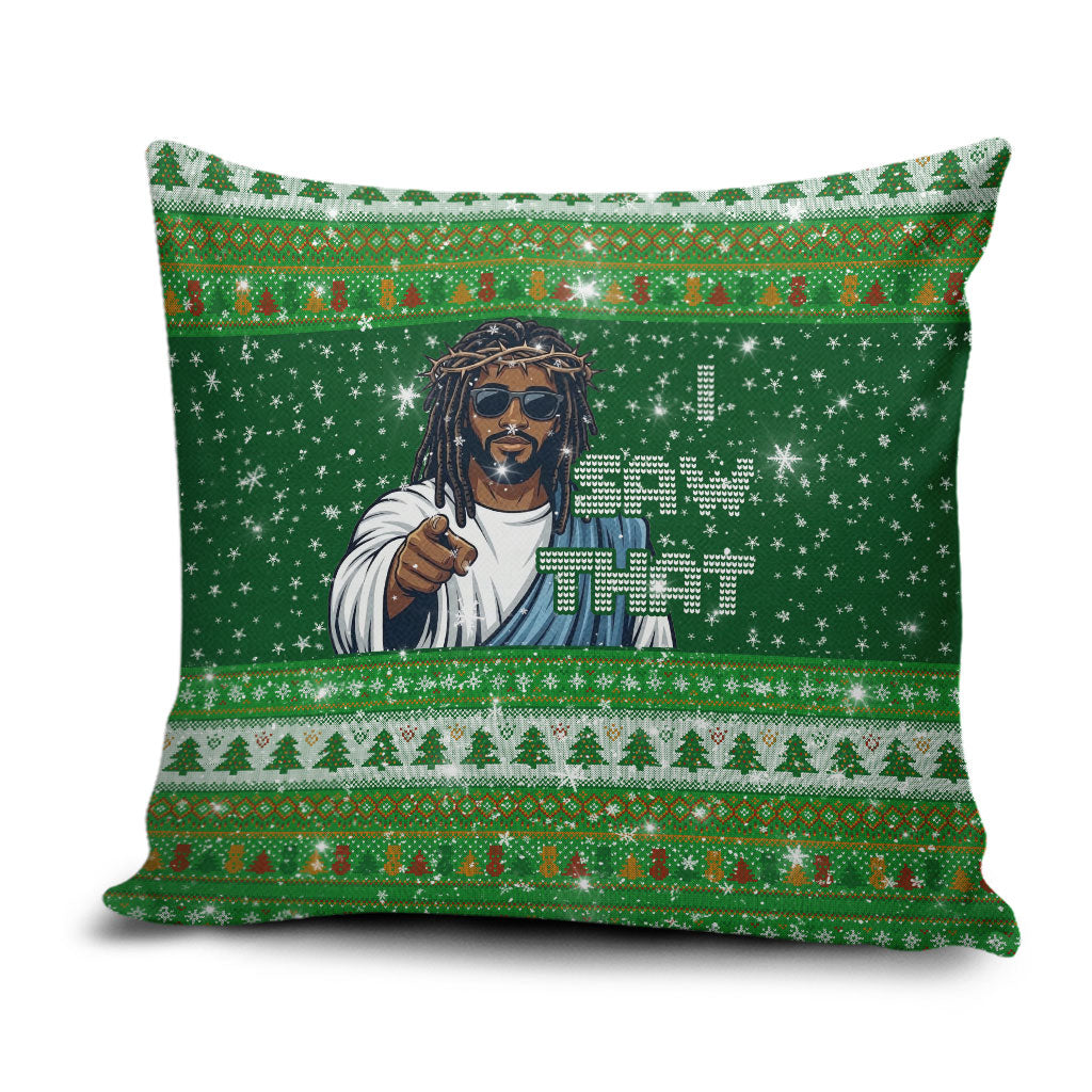 Black Jesus Merry Christmas Pillow Cover Santa Claus Africa - Religious Faith Holiday