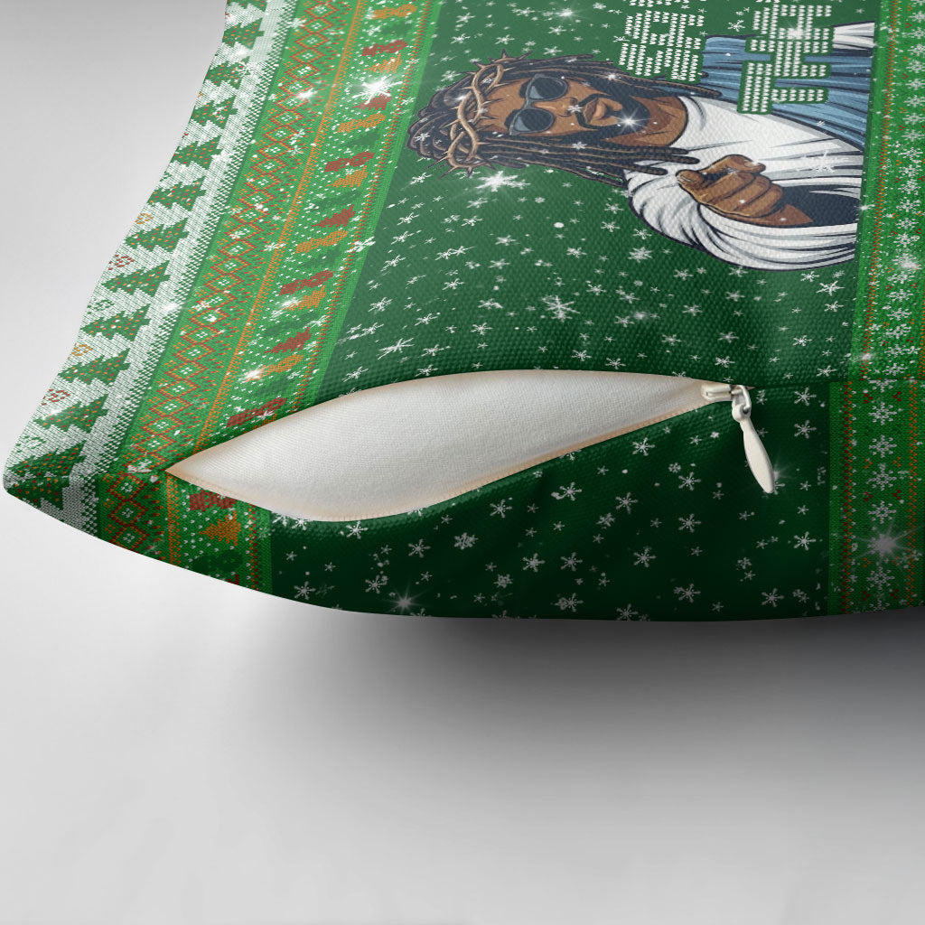 Black Jesus Merry Christmas Pillow Cover Santa Claus Africa - Religious Faith Holiday