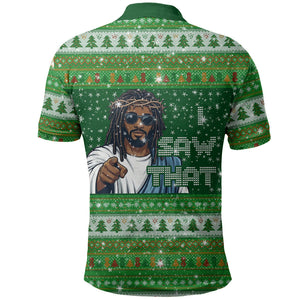 Black Jesus Merry Christmas Polo Shirt Santa Claus Africa - Religious Faith Holiday