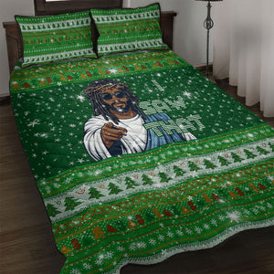 Black Jesus Merry Christmas Quilt Bed Set Santa Claus Africa - Religious Faith Holiday